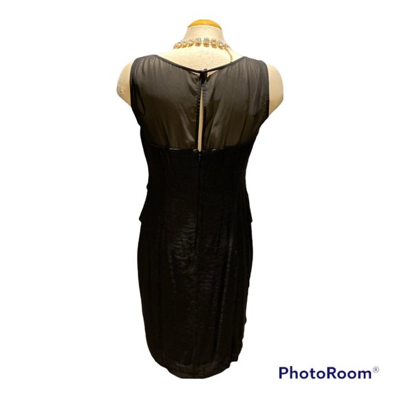 (8) LAURA 🇨🇦 Dress NWT Size 8 Sheer Bodice Tiered Shimmer Chiffon Beaded - Picture 5 of 8